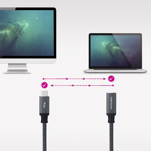 Cable NANOCABLE Usb-C/M a Usb-C/H 2m (10.01.4502-COMB) | 8433281015425 imagen 4