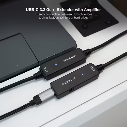 Nanocable USB-C M/H Cable 10m Negro (10.01.1312) | 8433281015340 imagen 2