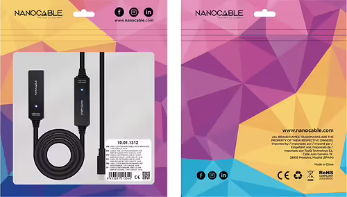 Nanocable USB-C M/H Cable 10m Negro (10.01.1312) | 8433281015340 imagen 5