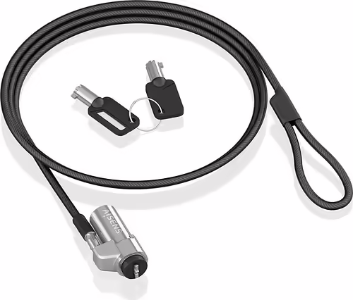 AISENS Cable de Seguridad tipo NANO con cerradura de llave para ordenador, monit | ASLK-D45K06-BK | 8435739901243 imagen 3