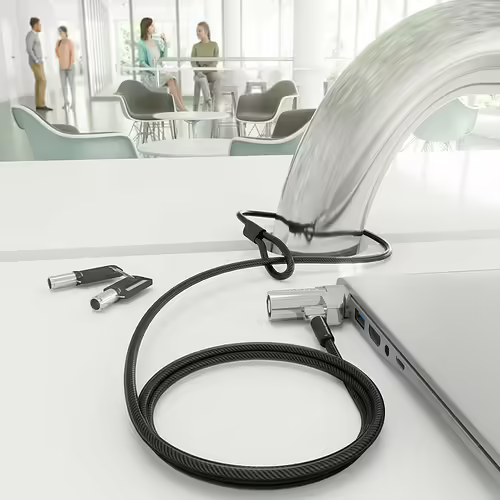 AISENS Cable de Seguridad tipo NANO con cerradura de llave para ordenador, monit | ASLK-D45K06-BK | 8435739901243 imagen 5