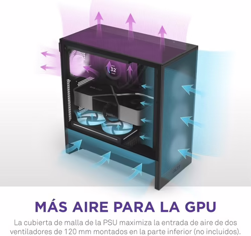 Caja NZXT H5 Flow RGB ATX mATX EATX Negra (CC-H52FB-R1) | 5056547205878 imagen 8