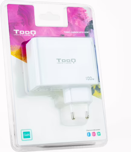 Cargador de Pared TooQ 100W USB-A/C (TQWC-GANQC2PD100W) | 8433281013216 imagen 2
