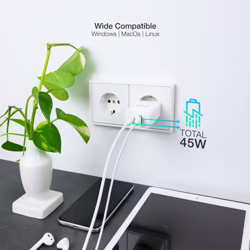 Cargador de Pared TooQ 45W USB-A/C (TQWC-GANQCPD45WT) | 8433281012578 imagen 4
