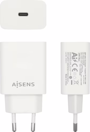 Cargador Pared AISENS 20W 1xUSB-C Blanco (ASCH-1PD20-W) | 8436574706208 imagen 2