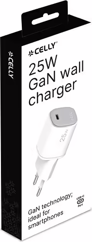 Cargador Pared CELLY 25W 1USB-C Blanco (UPTC1USBC25WWH) | 8021735212140 imagen 2