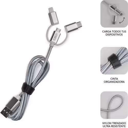 Cargador Pared SUBBLIM USB Cable 3en1 (SUB-CHG-1ZWC01) | 8436586740696 imagen 8