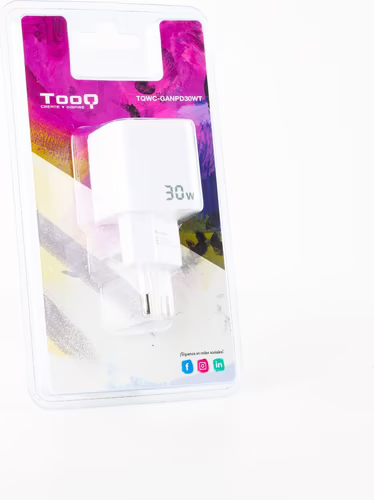 Cargador Pared TooQ 30W 1xUSB-C Blanco (TQWC-GANPD30WT) | 8433281012554 imagen 2