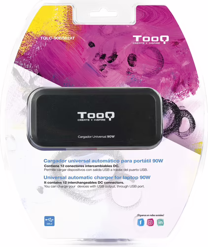 Cargador TooQ 90W 12 DC 2xUSB Negro (TQLC-90BS02AT) | 8433281007246 imagen 6