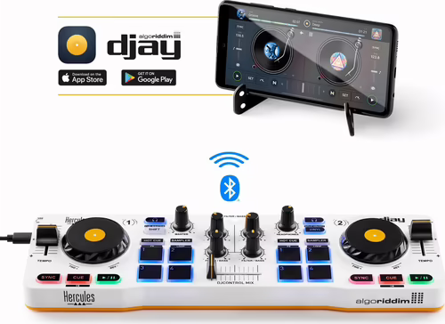 Hercules DJControl mix Mesa de mezclas bluetooth para smartphone negro blanco am | 4780921 | 3362934746216 imagen 5