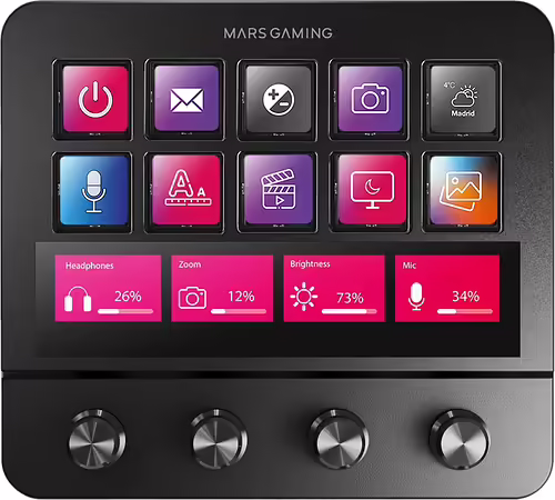 Control Deck Mars Gaming LCD 10 Teclas Negro (MSDPRO) | 8435693110989 imagen 5