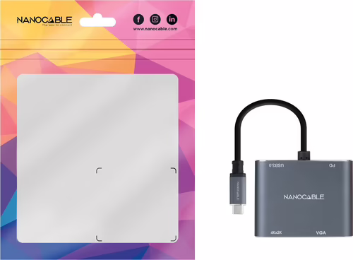 Adaptador Nanocable USB-C a HDMI/VGA/USB-A (10.16.4304) | 8433281013285 imagen 4