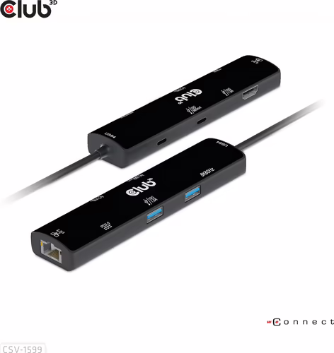 Docking Club 3D USB-C a USB-A/C/HDMI Negro (CSV-1599) | 8719214472566 imagen 2