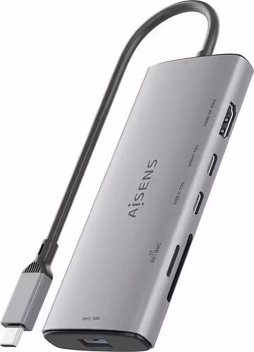 AISENS USB-C Dock 6 en 1, USB-C a 1xHDMI, 1xUSB-A 10G, 2xUSB-C 10G, 1xSD, 1xMicr | ASUC-6P029-GR | 8435739903575 imagen 3