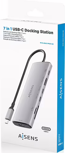 AISENS USB-C Dock 7 en 1, USB-C a 1xHDMI, 1xUSB-A 10G, 2xUSB-C 10G, 1xSD, 1xMicr | ASUC-7P031-GR | 8435739903599 imagen 6