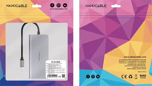 Nanocable Hub USB-C 8 en 1, Conversor USB-C 3.1 a 3xUSB-A 3.0 + HDMI 4K@60Hz + U | 10.16.4609 | 8433281015562 imagen 6