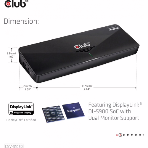 Docking Club 3D USB-A/DVI/DP/HDMI Negro (CSV-3103D) | 0854365005954 imagen 4