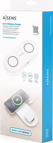AISENS Cargador Inalambrico USB-C 15W 2 en 1 Para Movil Auriculares, Blanco | ASCH-15W2WC059-W | 8435739903469 imagen 8