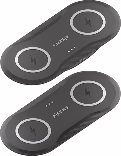 AISENS Cargador Inalambrico USB-C 15W 2 en 1 Para Movil Auriculares, Negro | ASCH-15W2WC060-BK | 8435739903476 imagen 4