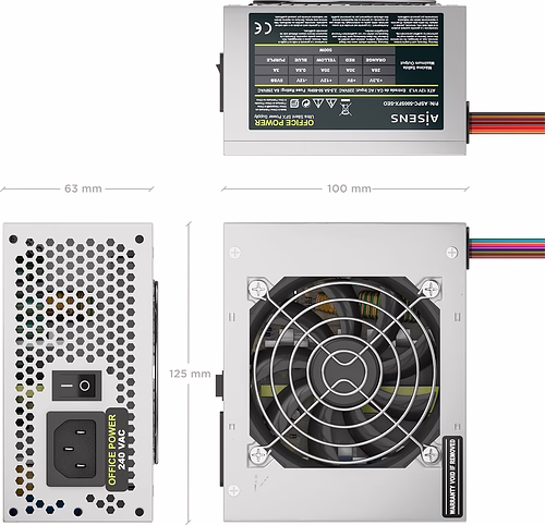 AISENS Fuente Alimentacion SFX 500W OEM, Plata | ASPC-500SFX-SEO | 8435739904060 imagen 3