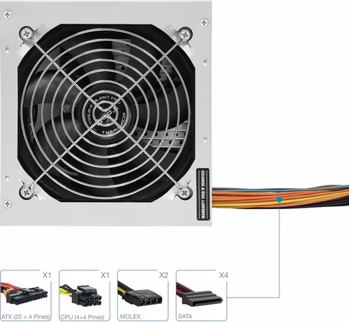 Fuente TooQ EP-II ATX 500W 120mm Plata (TQEP-500S-INT) | 8433281007277 imagen 5