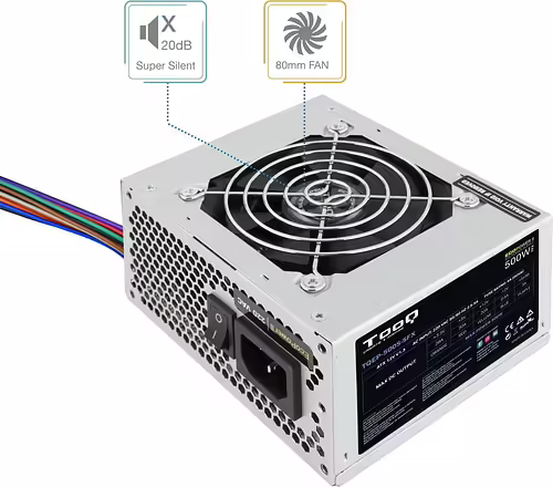 Fuente TooQ EP-II SFX 500W 80mm Plata (TQEP-500S-SFX) | 8433281007376 imagen 7
