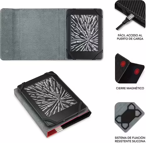 FUNDA TABLET SUBBLIM CLEVER EBOOK PARA E-READER 6P MATERIAL EXTERIOR SIMIL FIBRA | SUB-CUE-1EC002 | 8436586741013 imagen 2