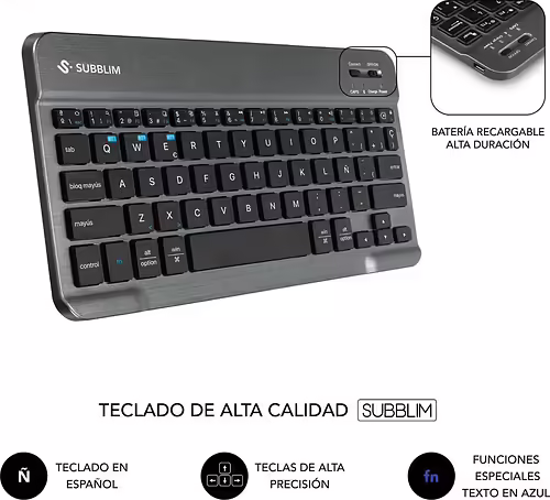 Funda+Teclado SUBBLIM BT 11`` Negra (SUBKT3-BTL340) imagen 6