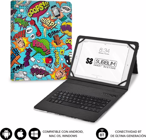 Funda+Teclado SUBBLIM 9.6``-11`` Còmic (SUBKT5-BTTC20) | 8436586742430 imagen 2