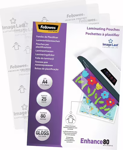 FELLOWES 5396205 FUNDAS PARA PLASTIFICAR A4 80MIC | 0077511539626 imagen 4