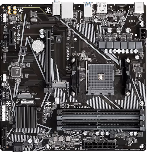GIGABYTE B550M K:(AM4) 4DDR4 HDMI DP RJ45 mATX | 9MB55MK-00-10 | 4719331852764 imagen 4