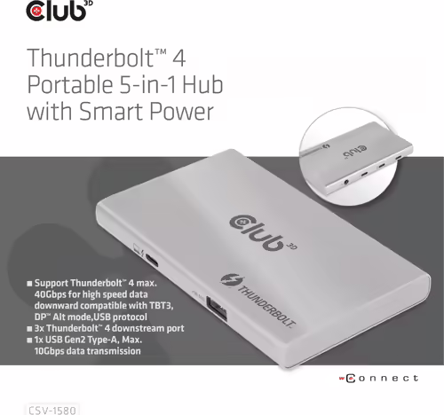 Docking Club 3D Thunderbolt 4 5en1 Plata (CSV-1580) | 8719214471958 imagen 3