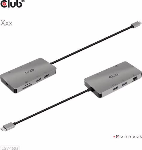 Docking Station Club 3D USB-C 8en1 Plata (CSV-1593) | 8719214471828 imagen 5