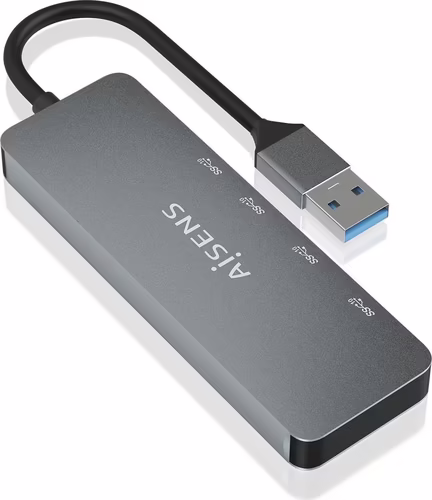 Hub AISENS USB-A a 2xUSB-A/2xUSB-C Gris (A106-0696) | 8436574708134 imagen 2