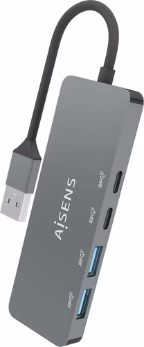 Hub AISENS USB-A a 2xUSB-A/2xUSB-C Gris (A106-0696) | 8436574708134 imagen 3