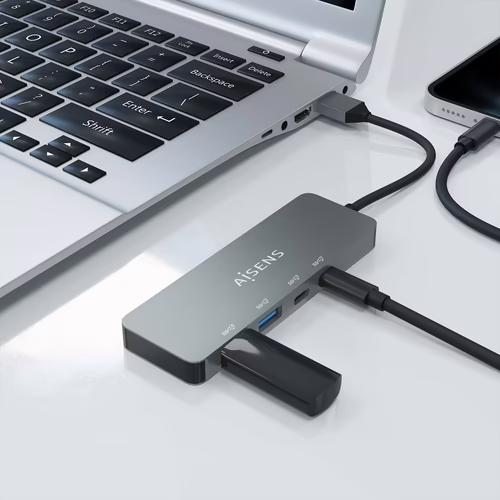 Hub AISENS USB-A a 2xUSB-A/2xUSB-C Gris (A106-0696) | 8436574708134 imagen 5