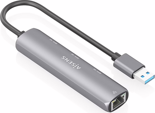 AISENS USB3.0 Dock USB-A A Ethernet Gigabit + Hub 3xUSB-A, Gris, 15cm | ASUC-4P034-GR | 8435739903964 imagen 2