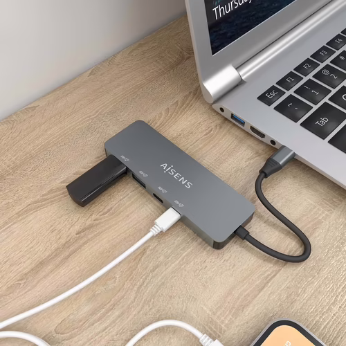 Hub AISENS USB-C a 2xUSB-A/2xUSB-C Gris (A109-0694) | 8436574708141 imagen 4