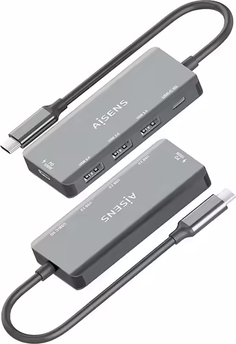 AISENS Hub USB 3.1 USB-C, USB-C/M-1xUSB-C PD 100W+1xUSB-C USB3.0/H+3xUSB-A USB2. | A109-0945 | 8435739903346 imagen 3