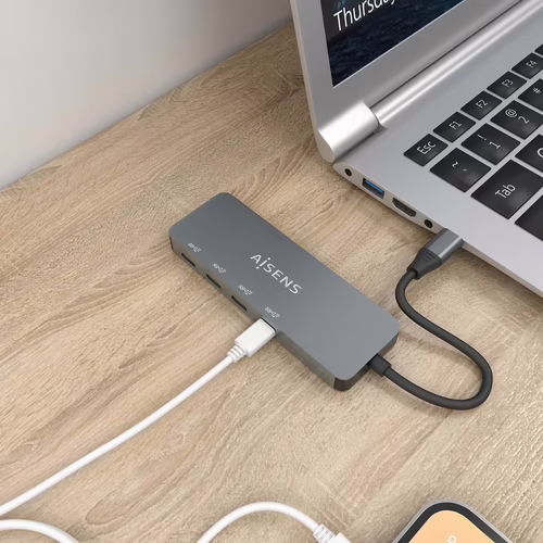 Hub AISENS USB-C a 4xUSB-C Gris (A109-0695) | 8436574708158 imagen 4