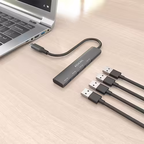AISENS Hub USB 3.1 USB-C, USB-C/M-4x Tipo A/H, Gris, 15cm | A109-0943 | 8435739903100 imagen 5