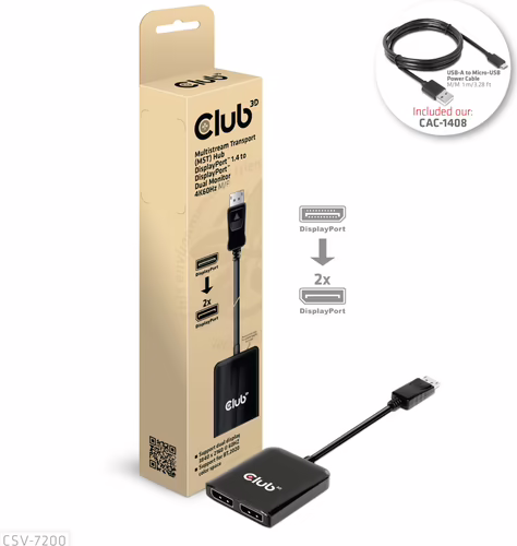 Adaptador MST Club 3D DP/M a DP/HDMI/H Negro (CSV-7220) | 8719214471972 imagen 2