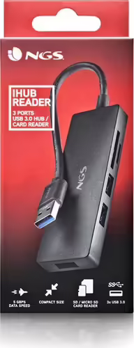 Hub NGS 3xUSB 3.0 1xSD 1xMicroSD Negro (IHUBREADER) imagen 5