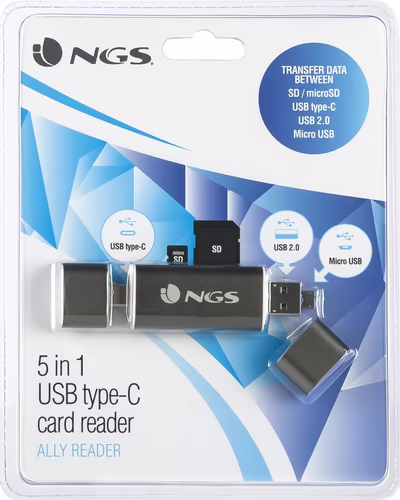 CARD READER EXTERNO NGS TARJETAS MICROSD SD CONECTORES USB MICROUSB USB-C ALLYRE | ALLYREADER | 8435430608403 imagen 6