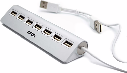 Nilox HUB sobremesa de aluminio con 7 puertos USB 2.0 | NXHU7ALU2 | 8436556148460 imagen 6