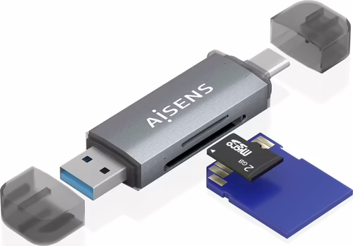 AISENS Lector de Tarjetas SD, Micro SD, MMC, RS-MMC, MMC Micro, USB-A y USB-C, G | ASCR-2AC08-GR | 8435739901205 imagen 3