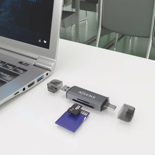 AISENS Lector de Tarjetas SD, Micro SD, MMC, RS-MMC, MMC Micro, USB-A y USB-C, G | ASCR-2AC08-GR | 8435739901205 imagen 5