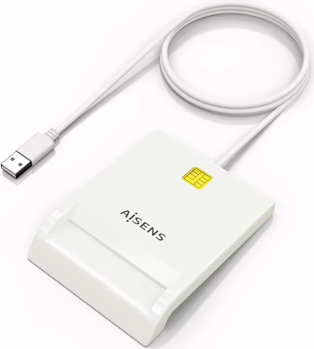 AISENS Lector de Tarjeta Inteligente DNI, Blanco | ASCR-SN07-W | 8436574709322 imagen 2