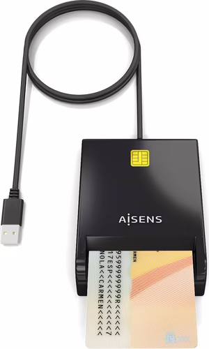 AISENS Lector de Tarjeta Inteligente DNI USB-C, Negro | ASCR-SN06-BK | 8436574709315 imagen 3
