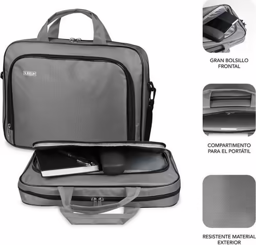 MALETIN SUBBLIM OXFORD LAPTOP BAG PARA PORTATILES HASTA 15.4P 16P GRIS SUB-LB-1O | SUB-LB-1OLB051 | 8436586741266 imagen 2